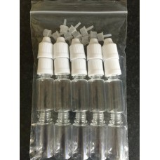 10X10ml Clear plastic dropper bottles